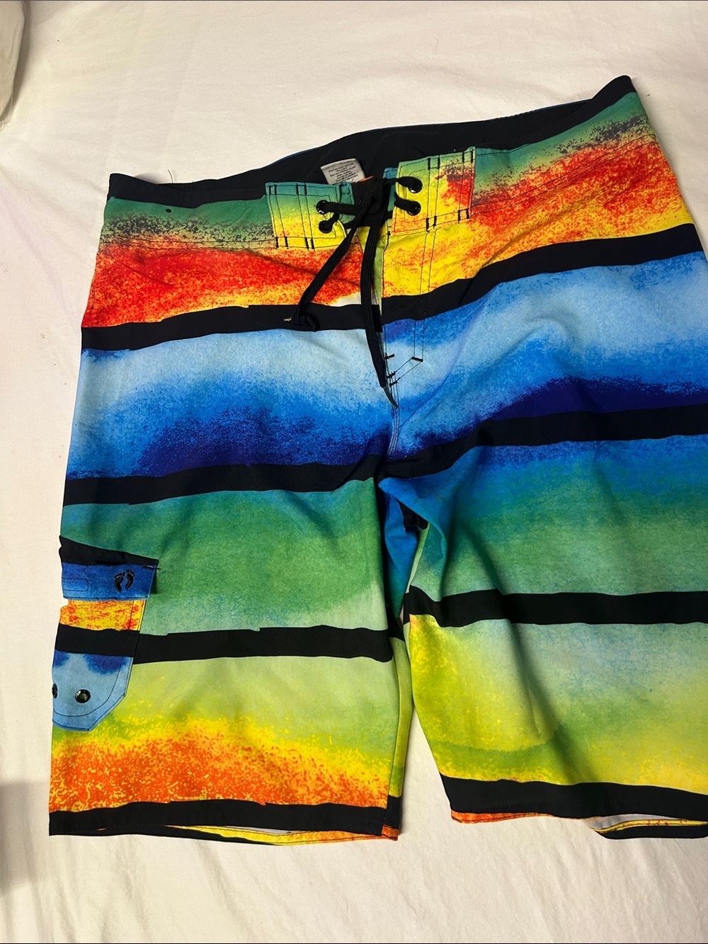 Hang Ten Multicolor Gradient Stripe Swim Trunks